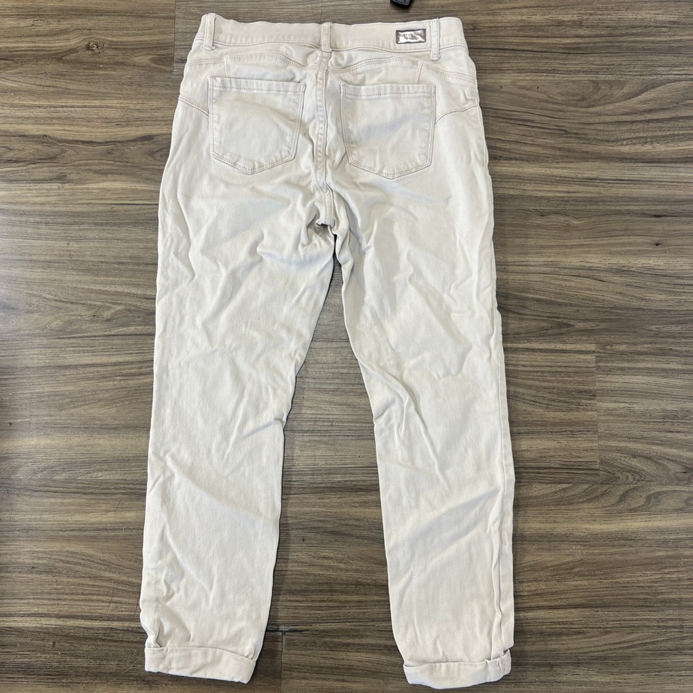 Juicy Couture Cuffed Ankle Jeans Crop Slim Straight Denim Pants Beige Womens 6 - Picture 4 of 5